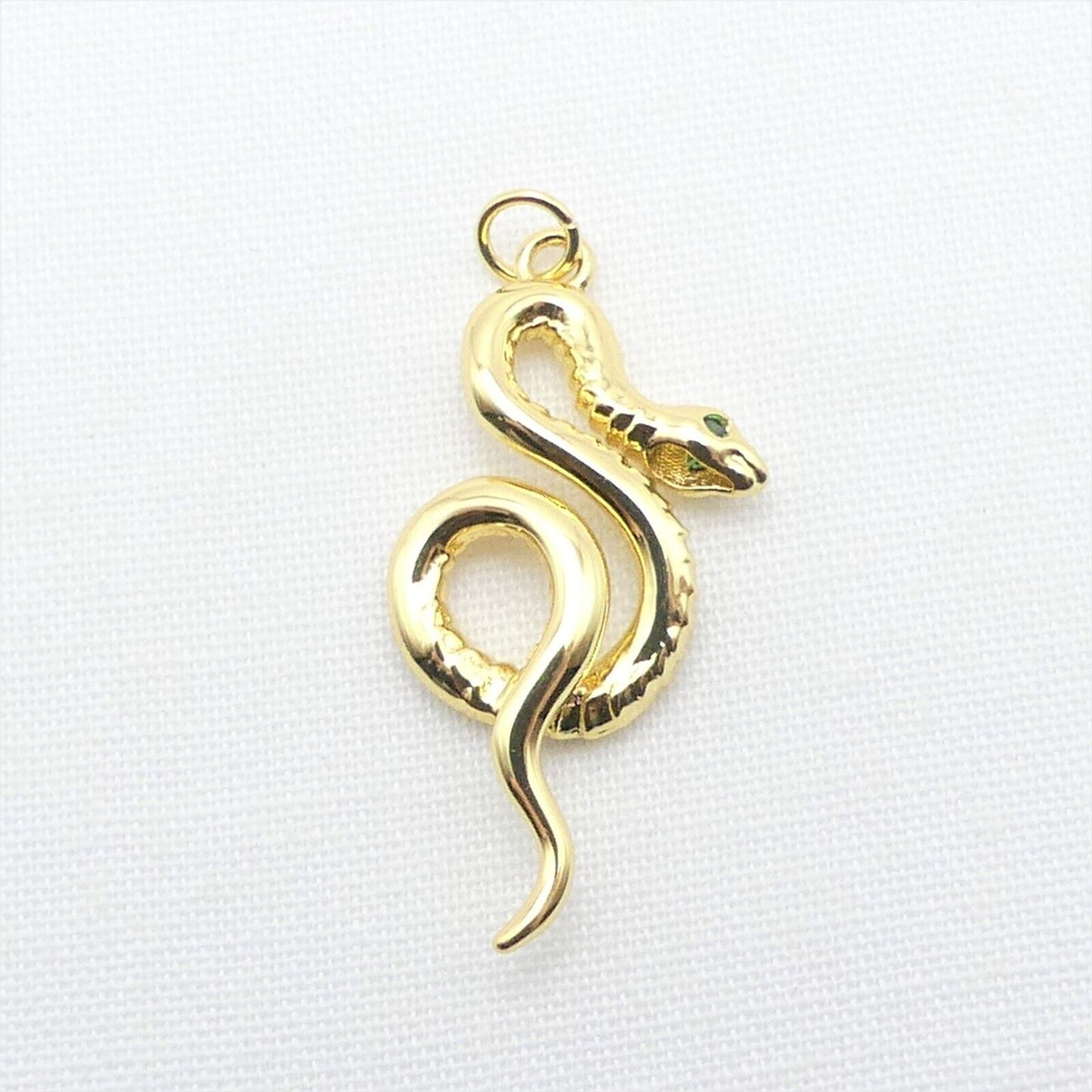 18K Gold Plated And Rhinestone Snake Pendant