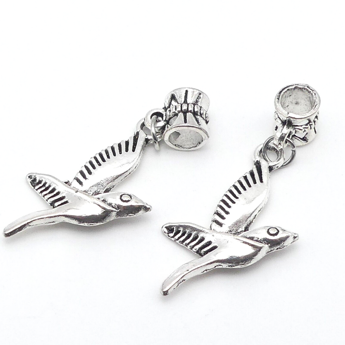 2 Swallow Tibetan Alloy Bird Charms