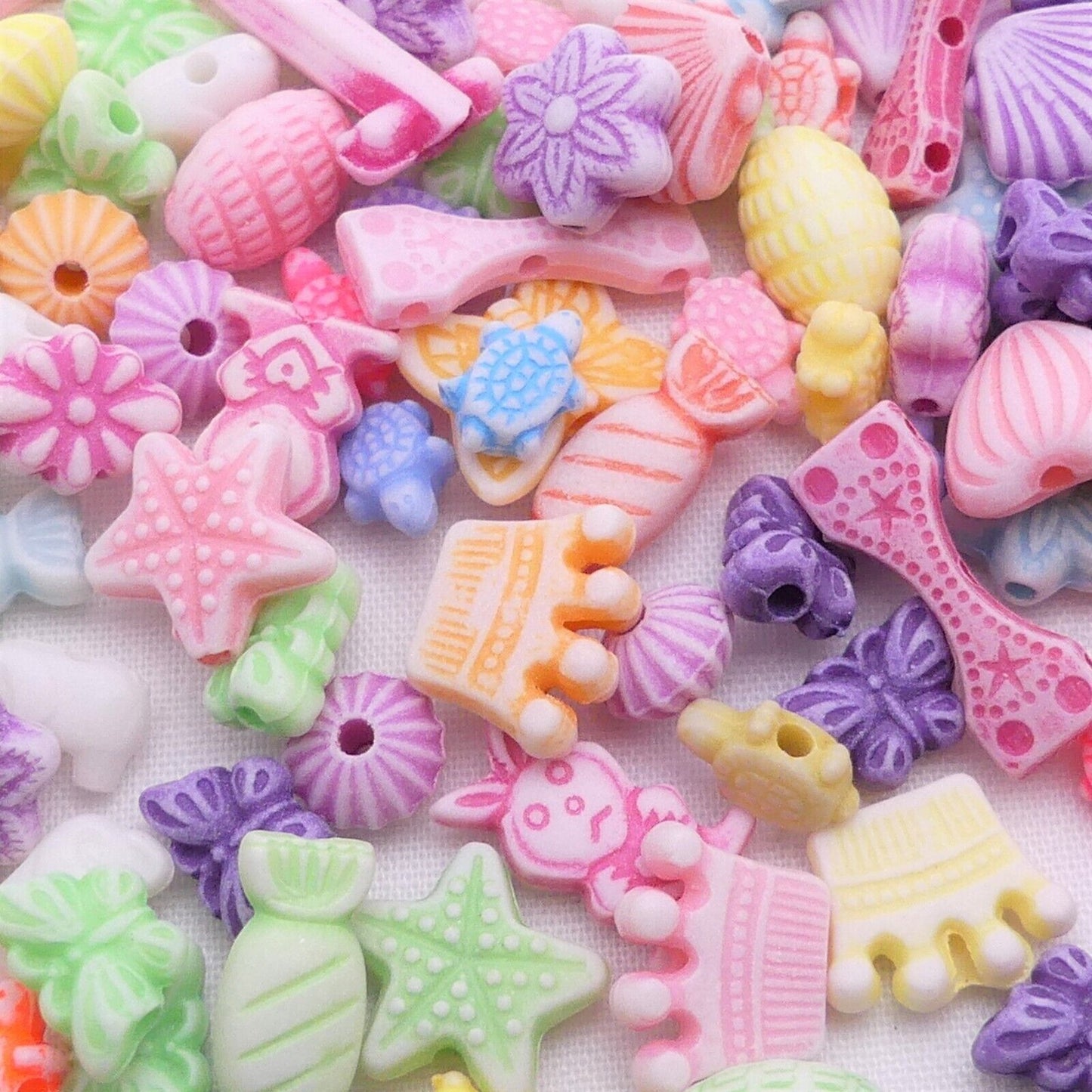 30g Mixed Small Pastel Beads Multi Coloured And Shaped Craft And Jewellery Beads