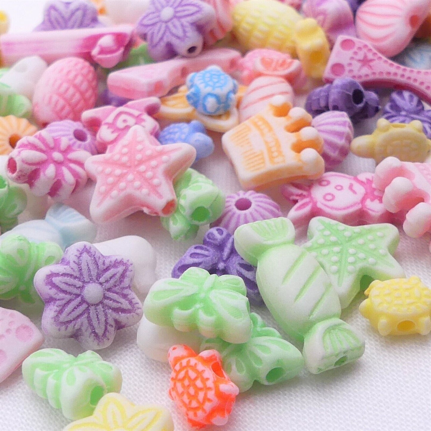 30g Mixed Small Pastel Beads Multi Coloured And Shaped Craft And Jewellery Beads
