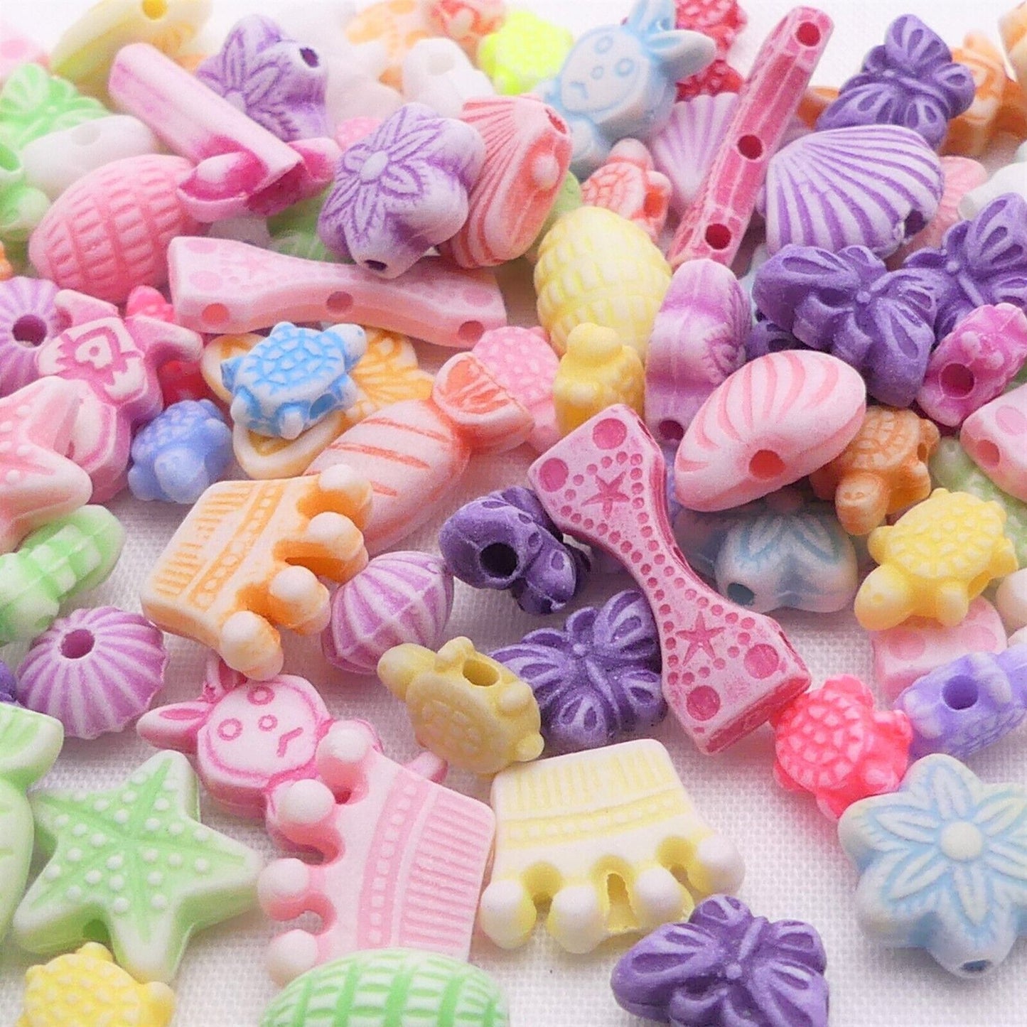 30g Mixed Small Pastel Beads Multi Coloured And Shaped Craft And Jewellery Beads