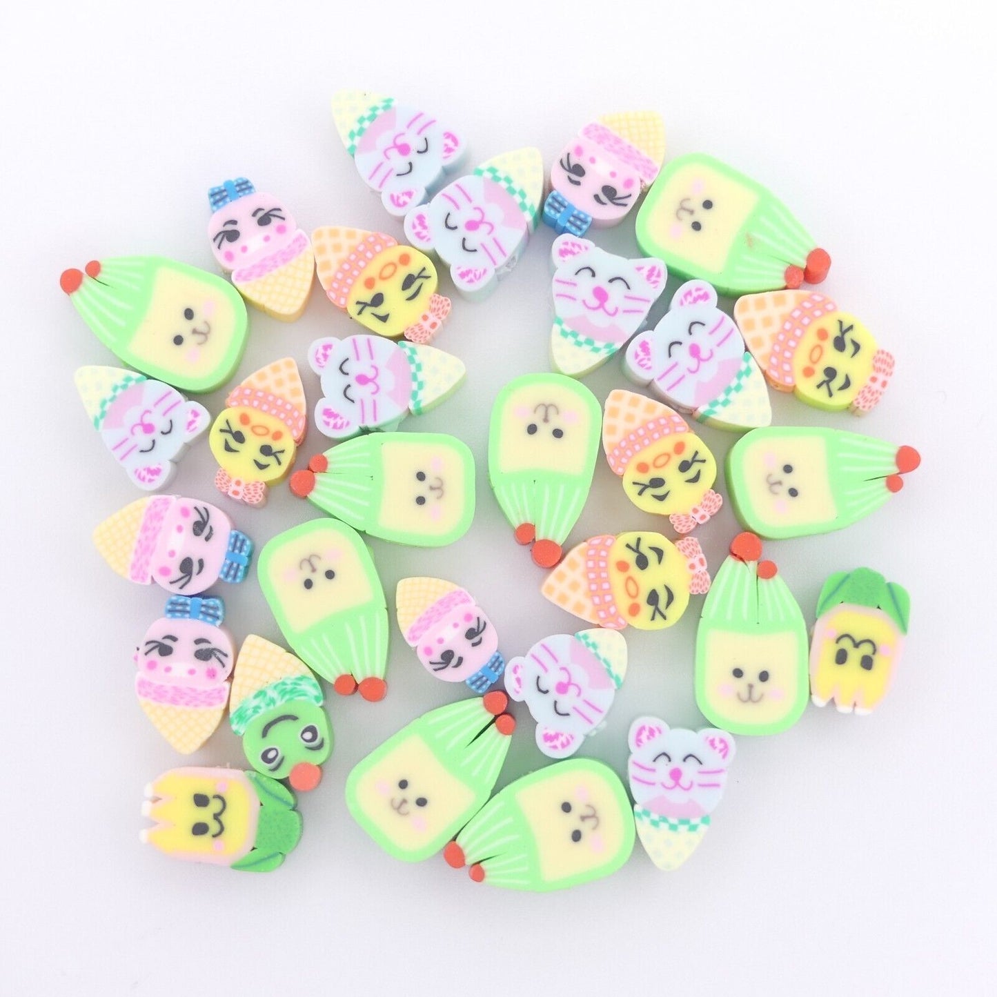 30 Vegetable Food Polymer Clay Beads Cute Craft Jewellery Making