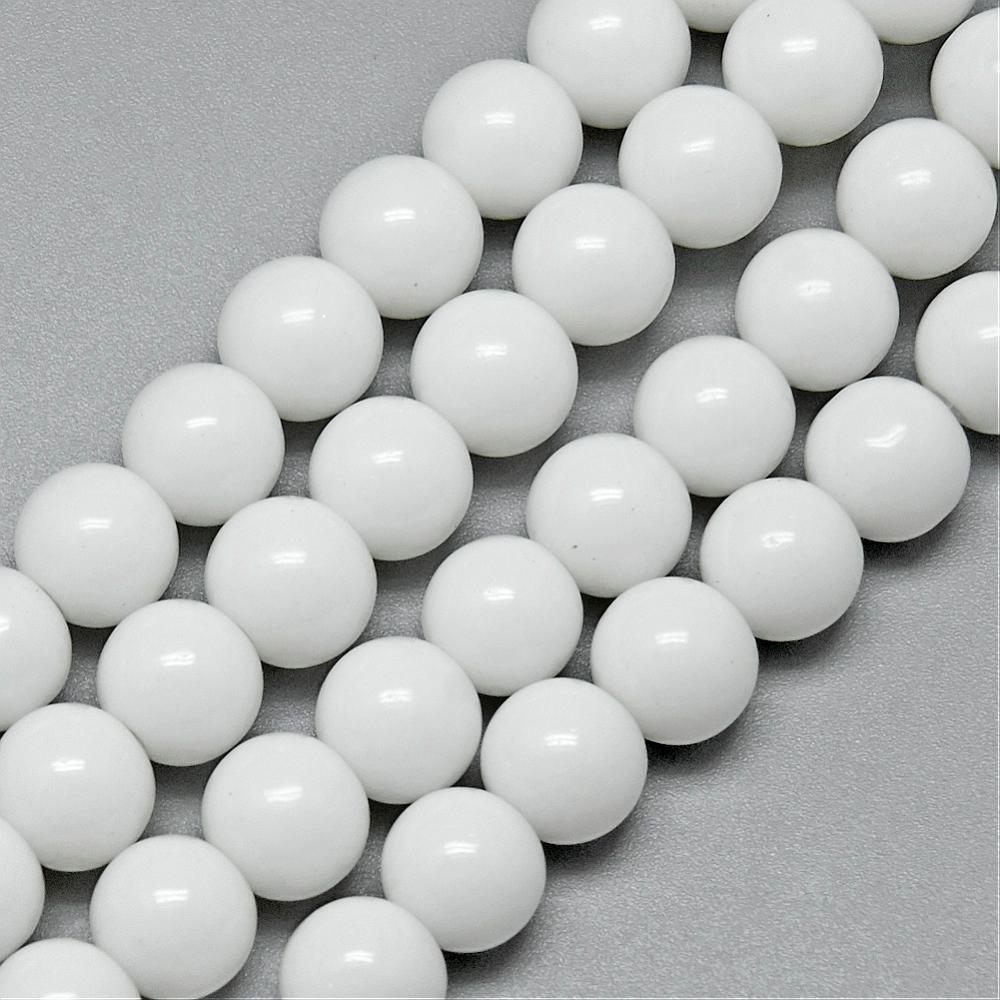80 White Glass 4mm Beads Jewellery Making Crafts