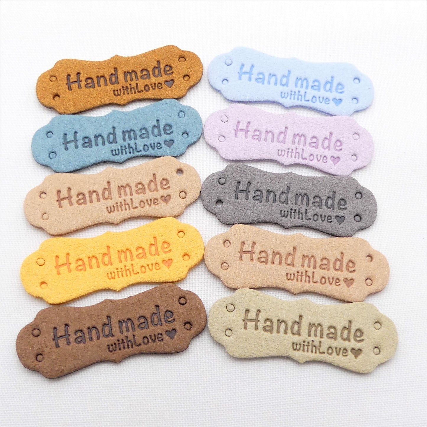 10 Handmade With Love Sew On Label Artificial Leather Sewing Knitting Crochet