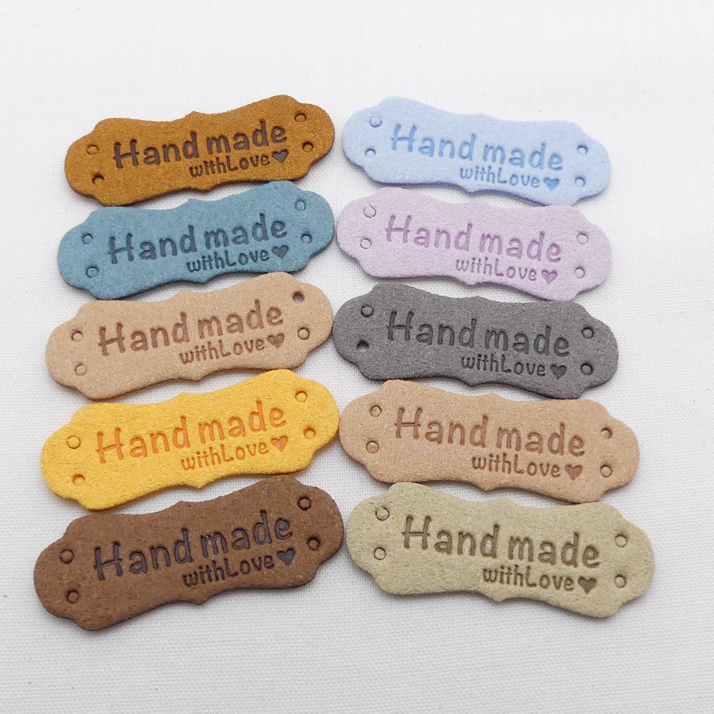 10 Handmade With Love Sew On Label Artificial Leather Sewing Knitting Crochet