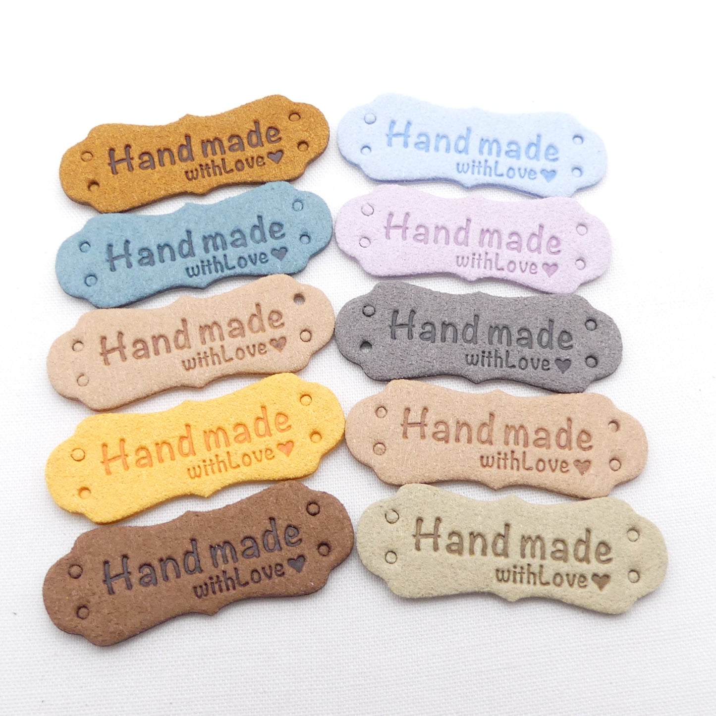 10 Handmade With Love Sew On Label Artificial Leather Sewing Knitting Crochet