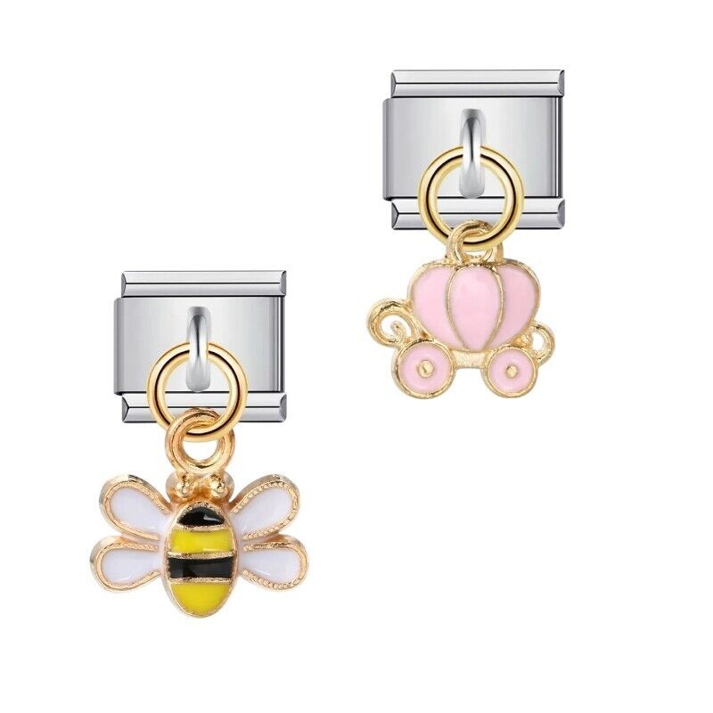 Butterfly and Crown Classic Italian Charm Link Fit all 9mm