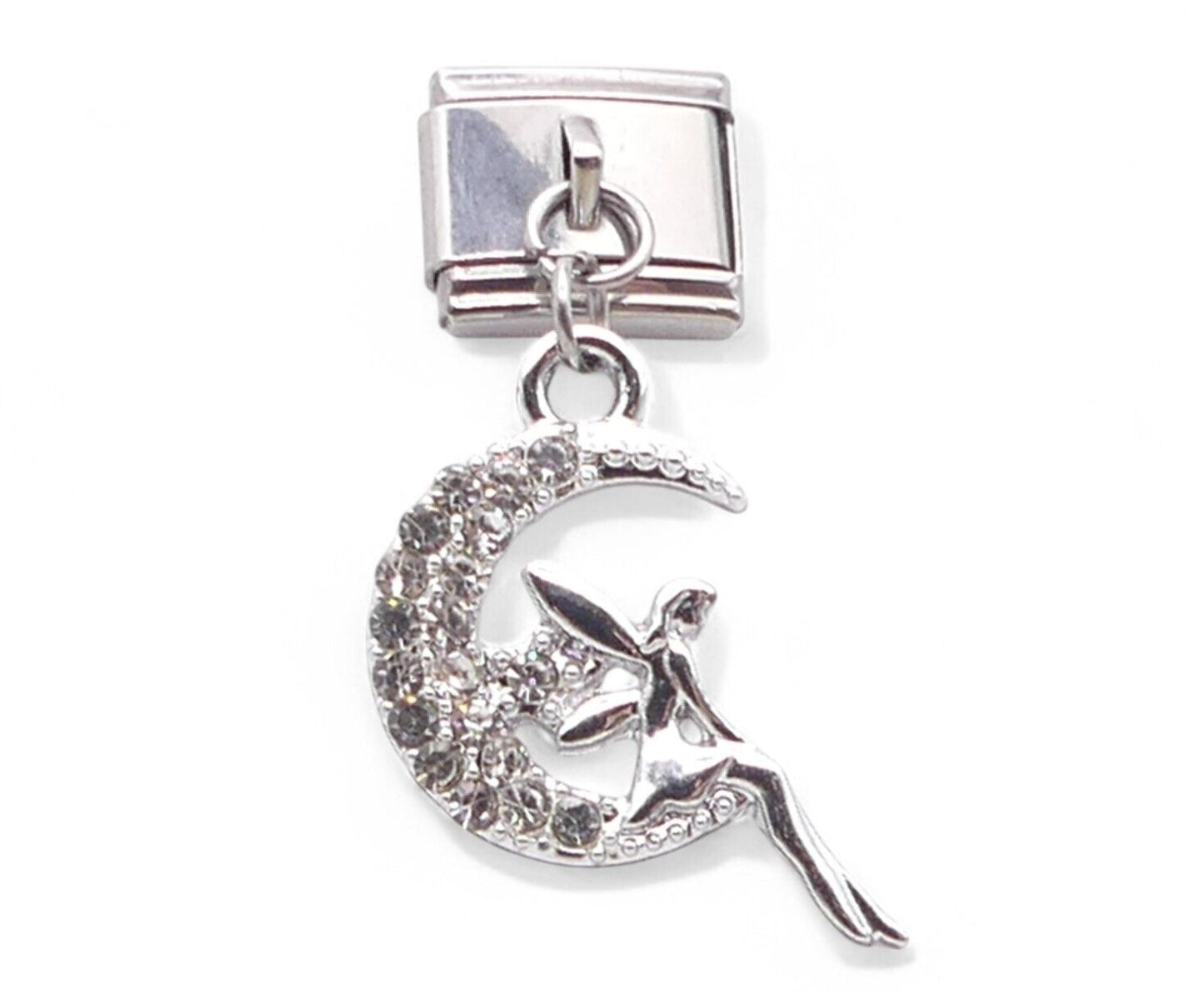 Fairy And Rabbit Crystal Dangle Charm