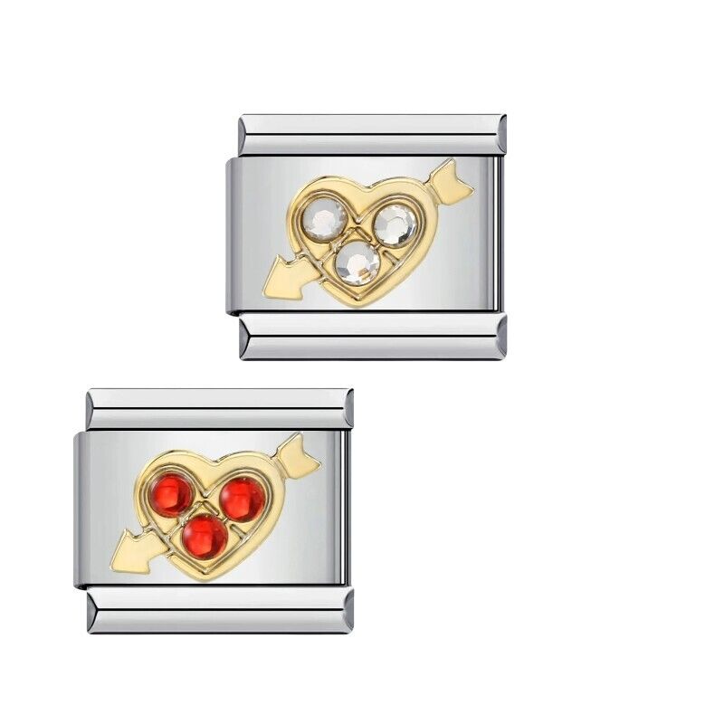 Gold Silver CZ Robin Animal Charm Fits 9mm Classic Italian Nomination Bracelet