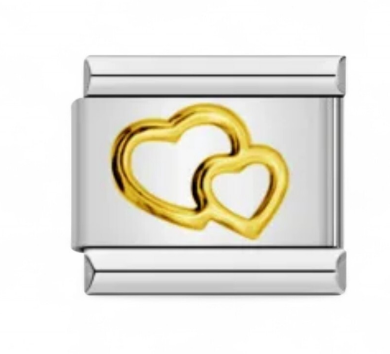 Yin Yang heart Italian Charm Link Fits nomination And All 9mm Italian Bracelets