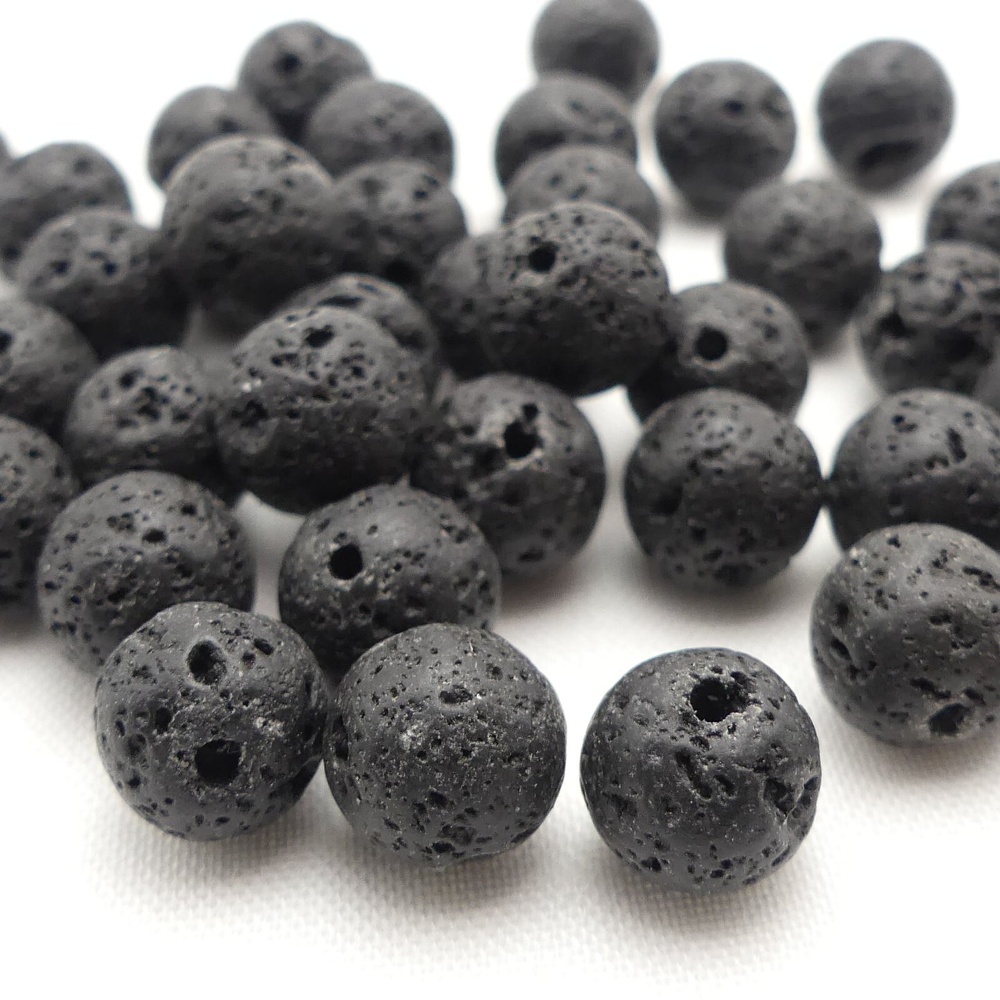 Natural Lava Stone Beads 6mm 60pcs or 8mm 40pcs Black Round Beads Jewellery