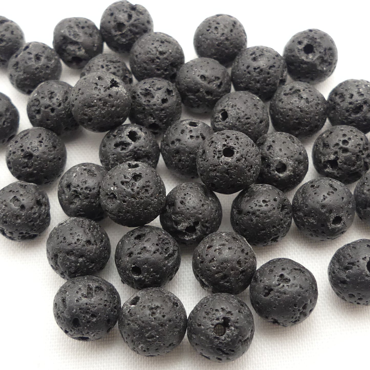 Natural Lava Stone Beads 6mm 60pcs or 8mm 40pcs Black Round Beads Jewellery