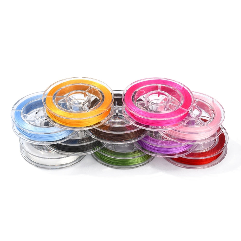 10 Roll Mixed Colour Set Strong Stretchy Beading Elastic Thread 0.8mm 10m/roll