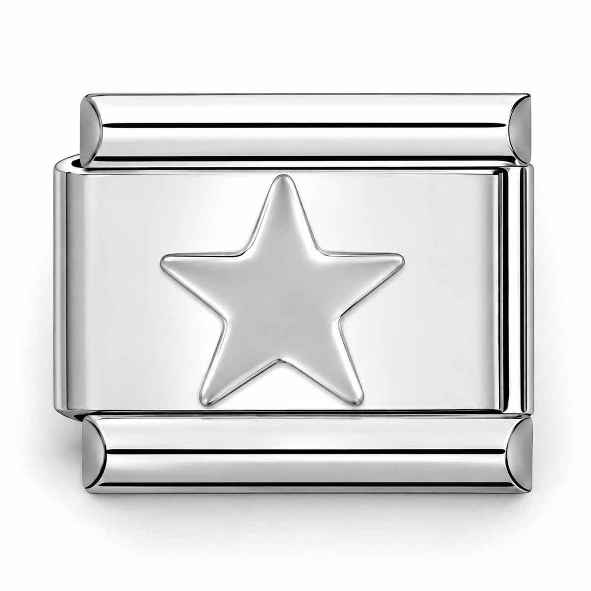 Silver Solid Star Italian Charm | 9mm | Fits All Italian Bracelets