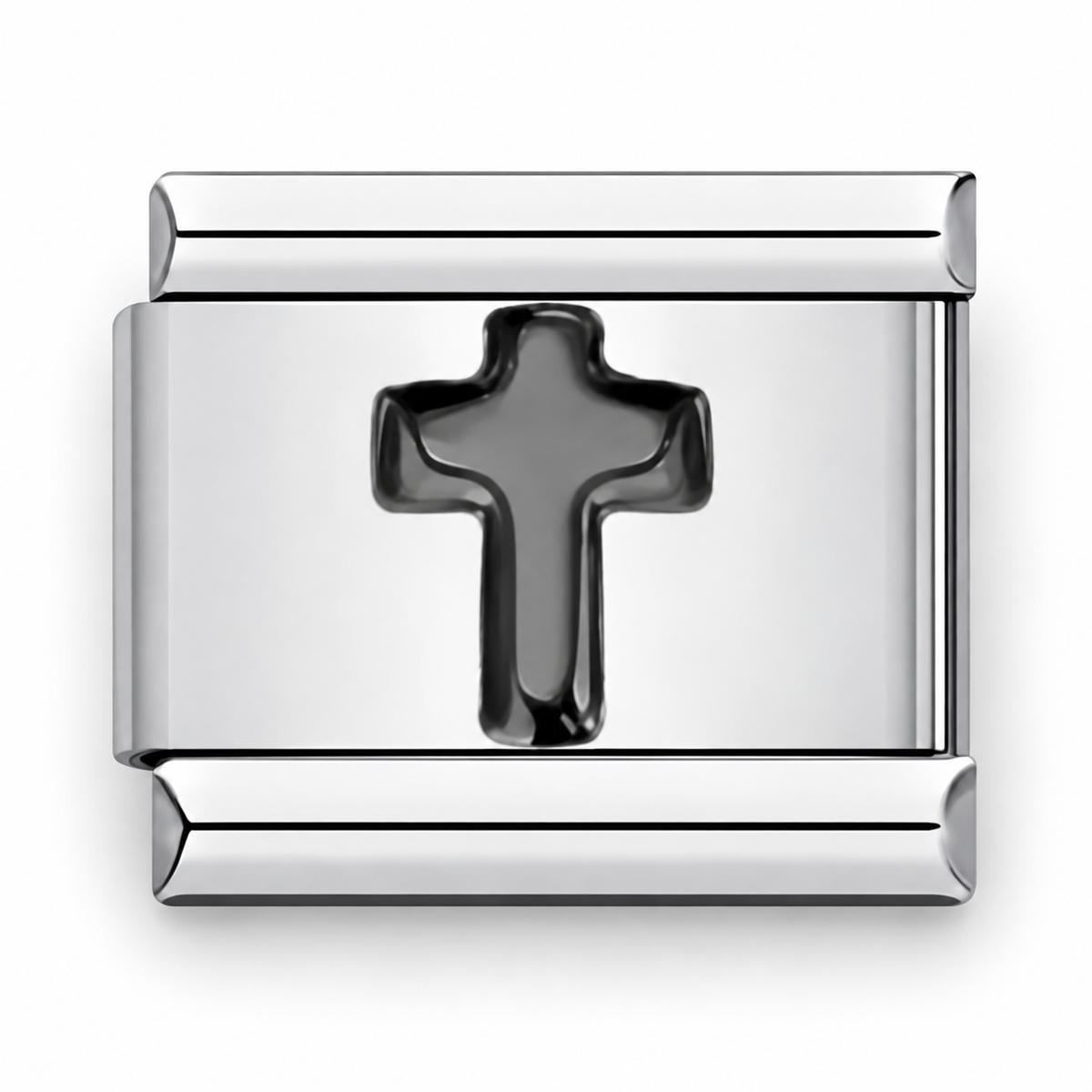 Black Cross Italian Charm | 9mm | Fits All Italian Bracelets