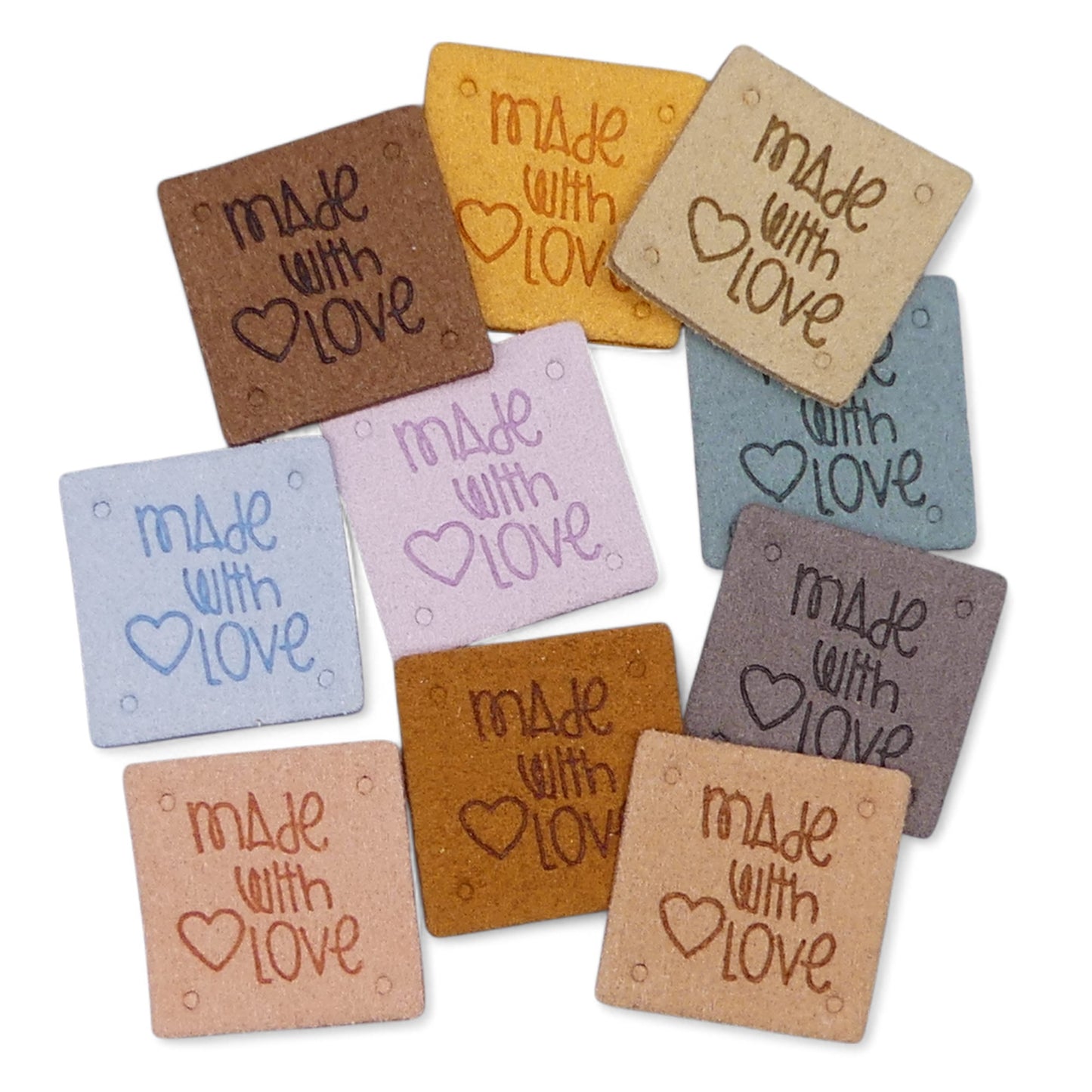 10 Sew On Hand made PU Artificial Leather Labels