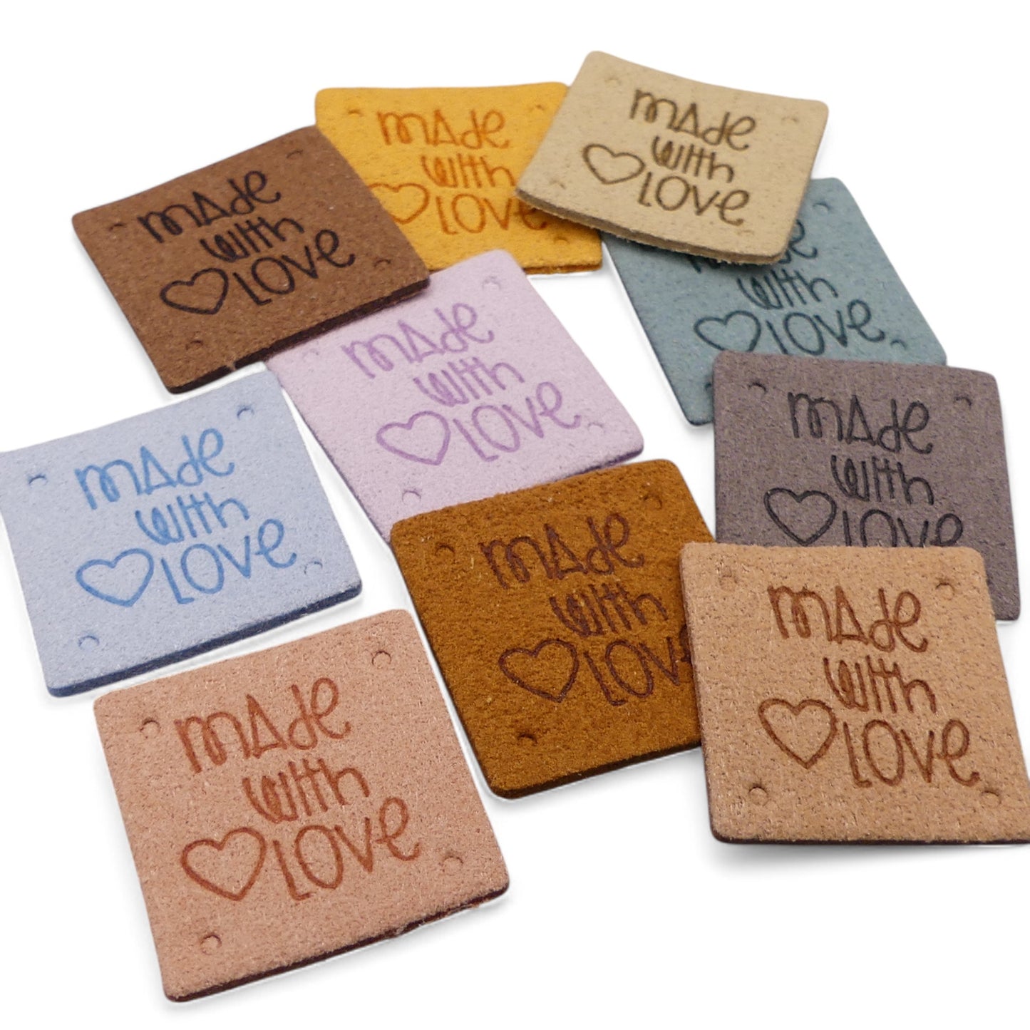 10 Sew On Hand made PU Artificial Leather Labels