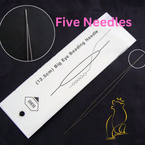 Beading Needle Stainless Steel Big Eye Collapsible Easy Thread 12.5 cm x 0.3mm