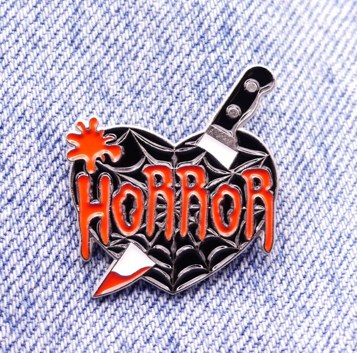 Black Heart Horror Enamel Pin
