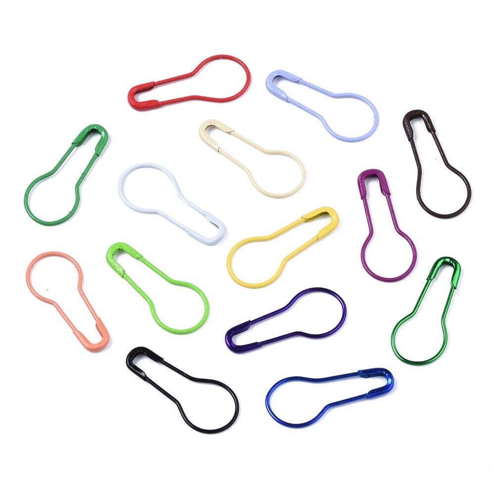 25 Stitch Markers Stitch Holders Knitting Crochet Metal Pins Random Mixed Colour