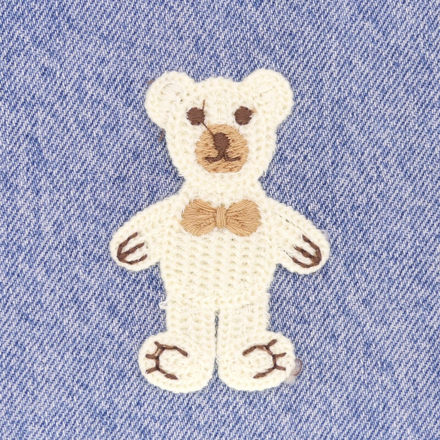 2 Teddy Bear Sew On Patch Brown And Cream Sew On Patch