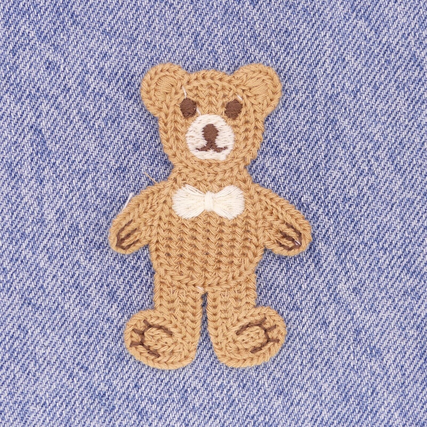 2 Teddy Bear Sew On Patch Brown And Cream Sew On Patch