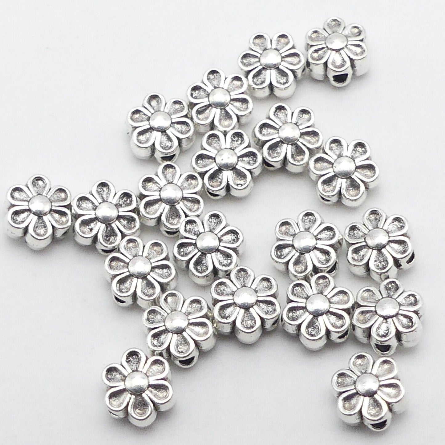 20 Daisy Tibetan Silver Spacer Beads Flower Spacer Beads Jewellery Making Beads