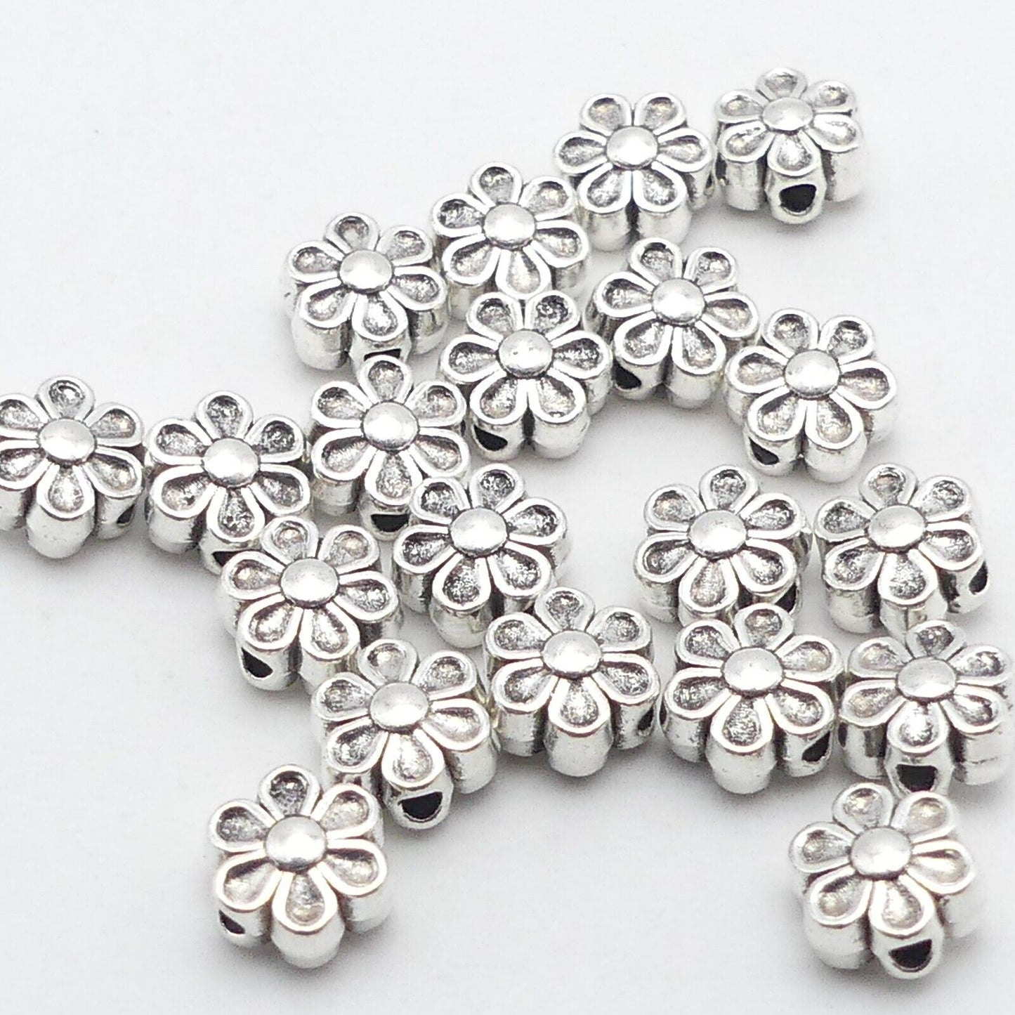 20 Daisy Tibetan Silver Spacer Beads Flower Spacer Beads Jewellery Making Beads