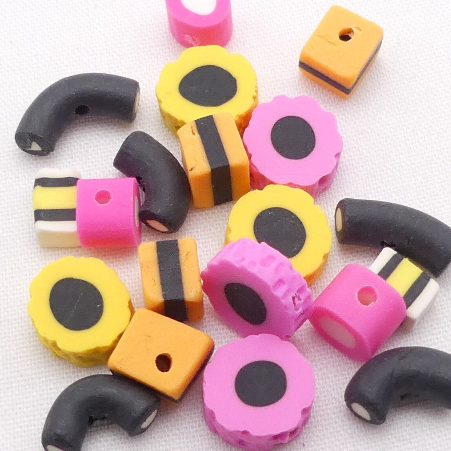 20 Polymer Clay Liquorice Allsorts Beads Jewellery Making Polymer clay Beads