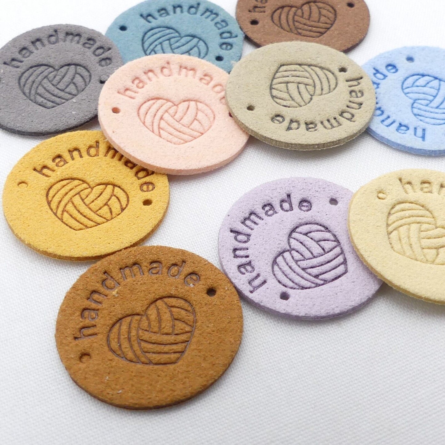 10 Sew On Round Handmade Labels