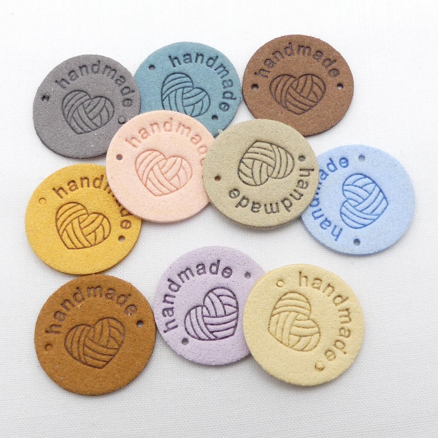 10 Sew On Round Handmade Labels