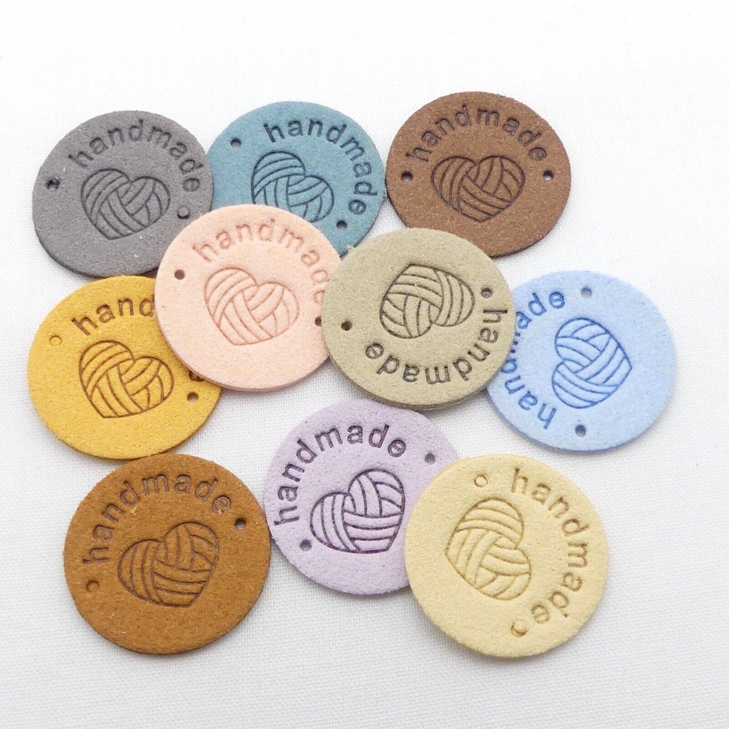 10 Sew On Round Handmade Labels