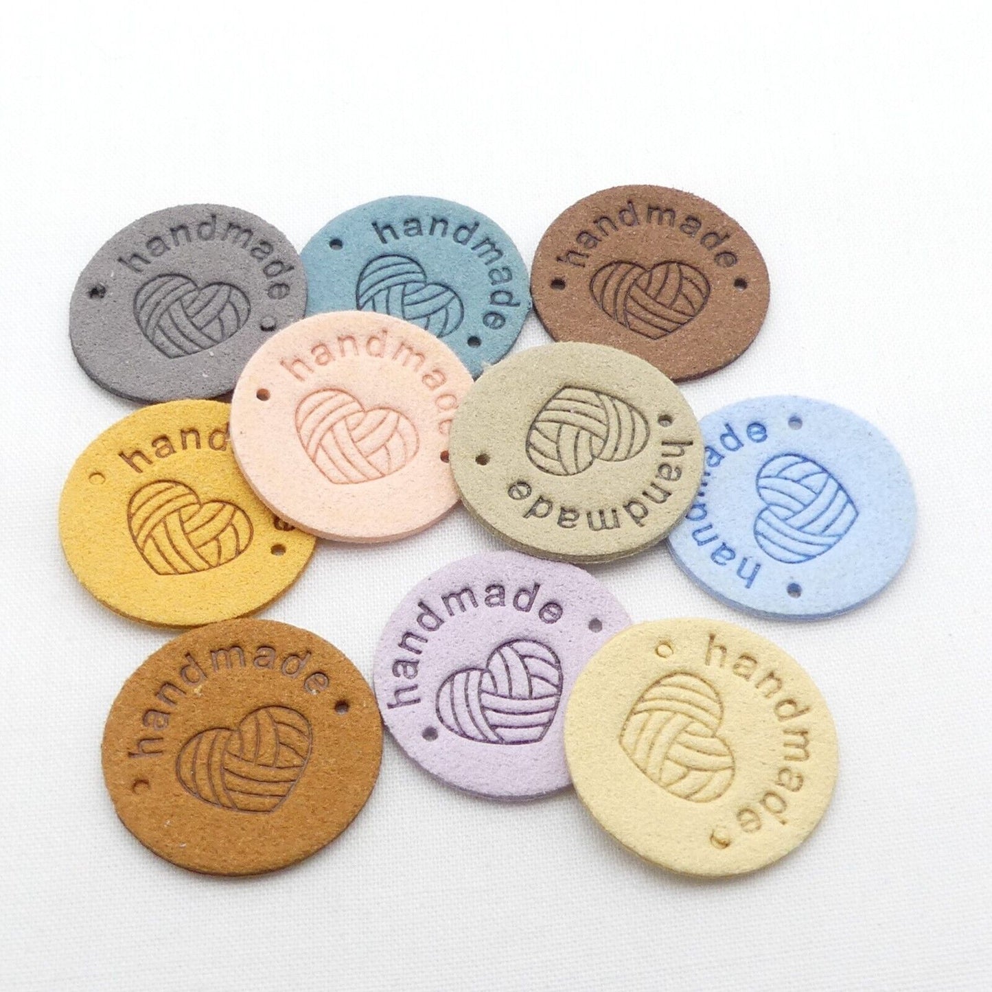 10 Sew On Round Handmade Labels