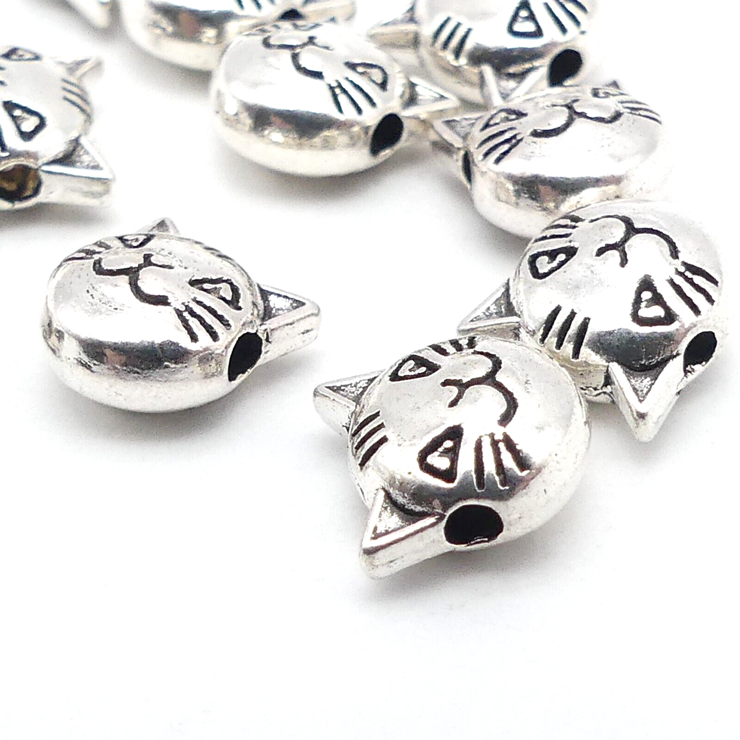 10 Cat Metal Spacer Beads