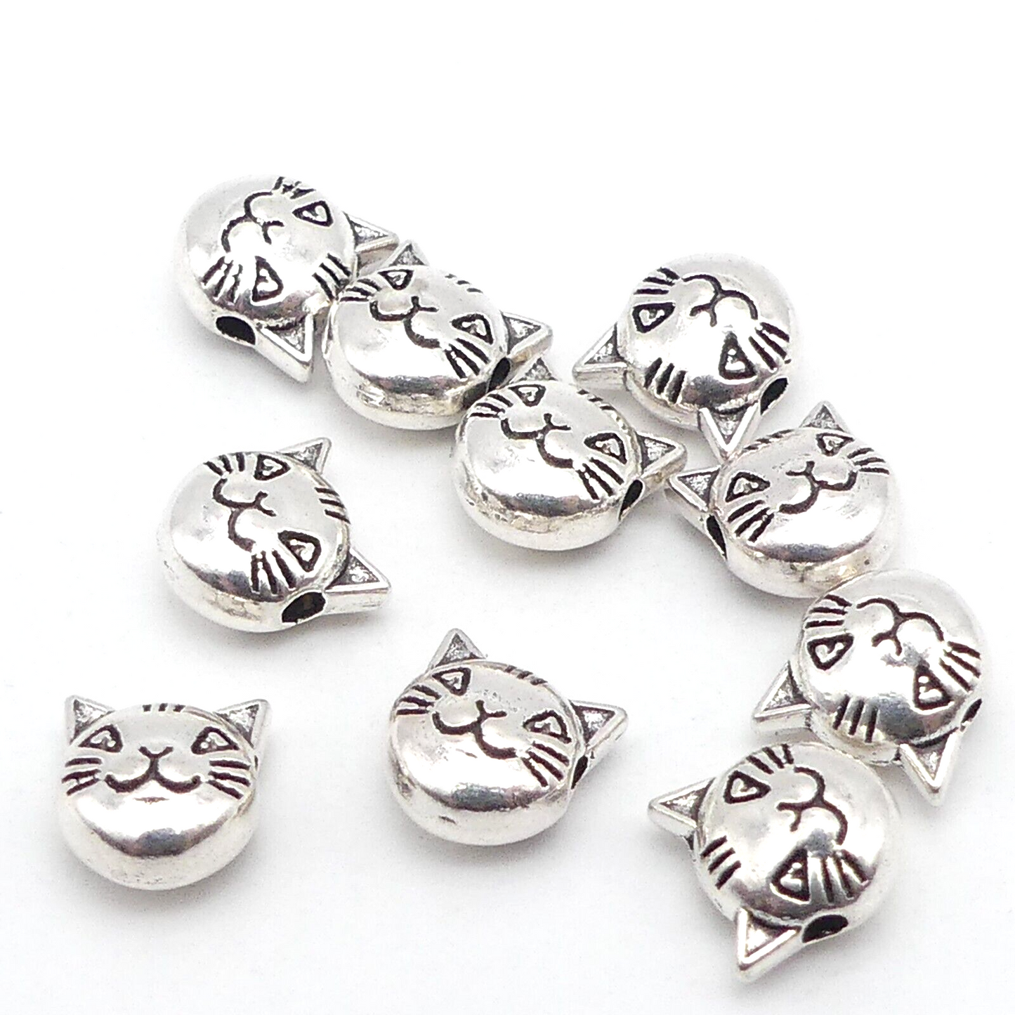 10 Cat Metal Spacer Beads