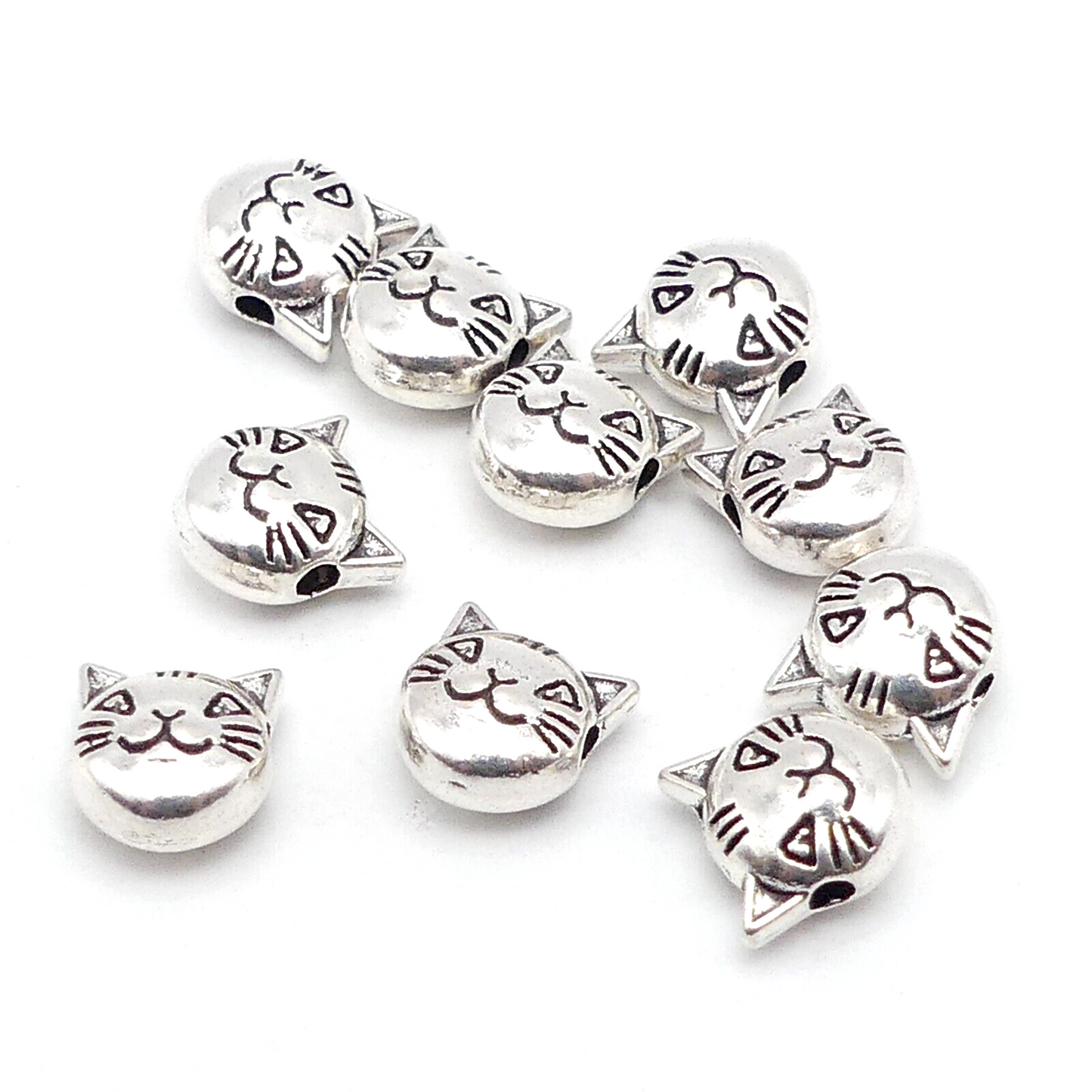 10 Cat Metal Spacer Beads