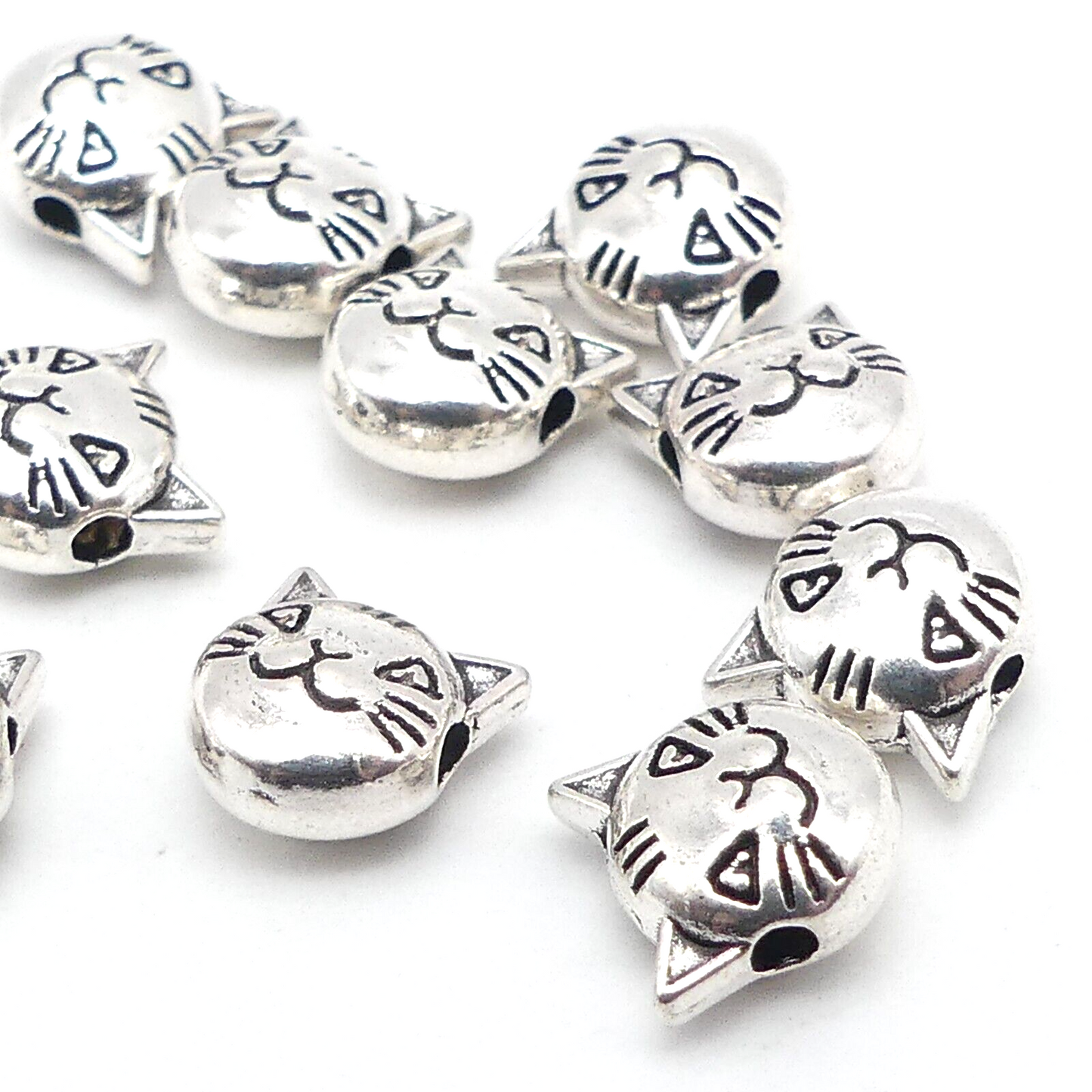 10 Cat Metal Spacer Beads