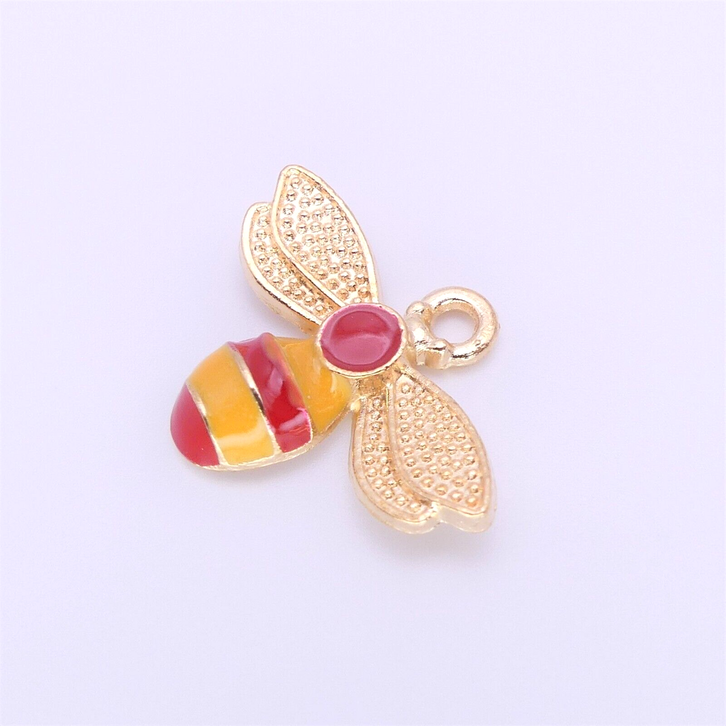 4 Enamel Bee Charms