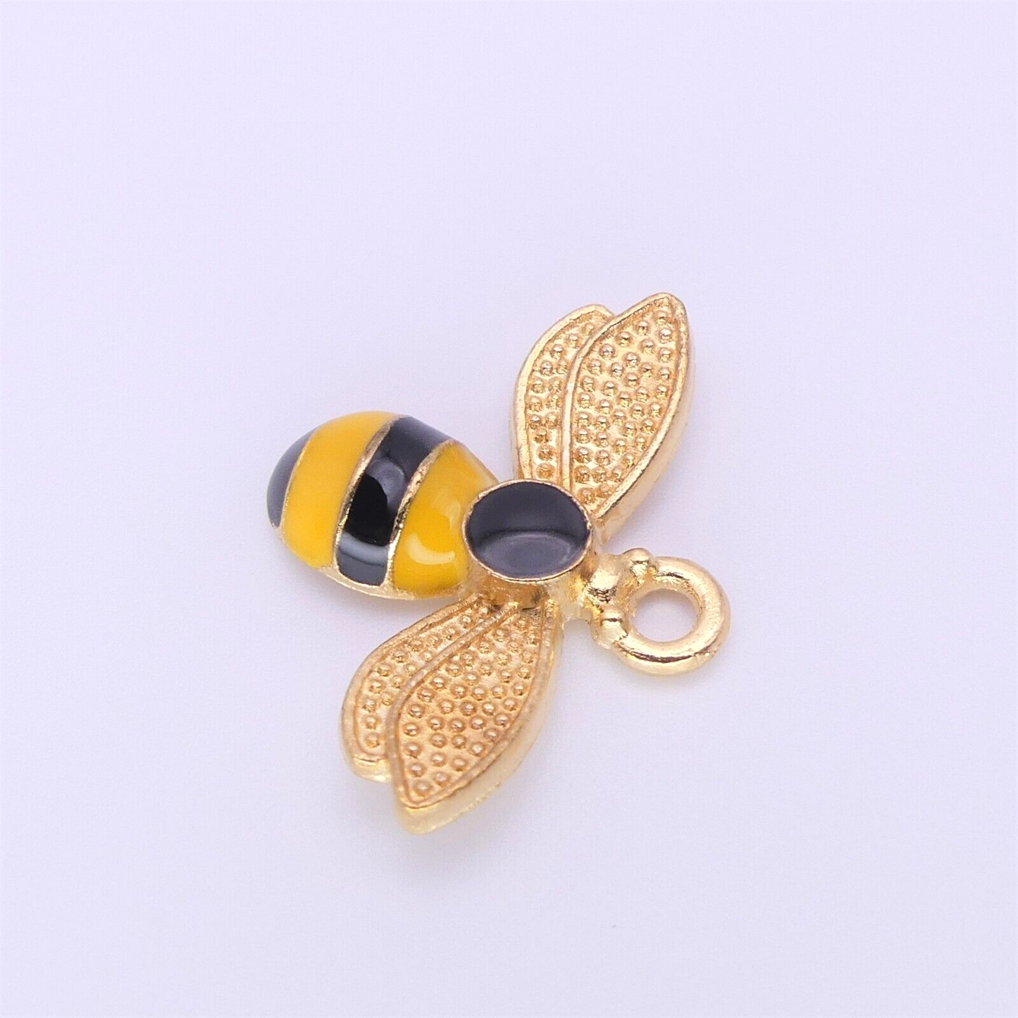 4 Enamel Bee Charms