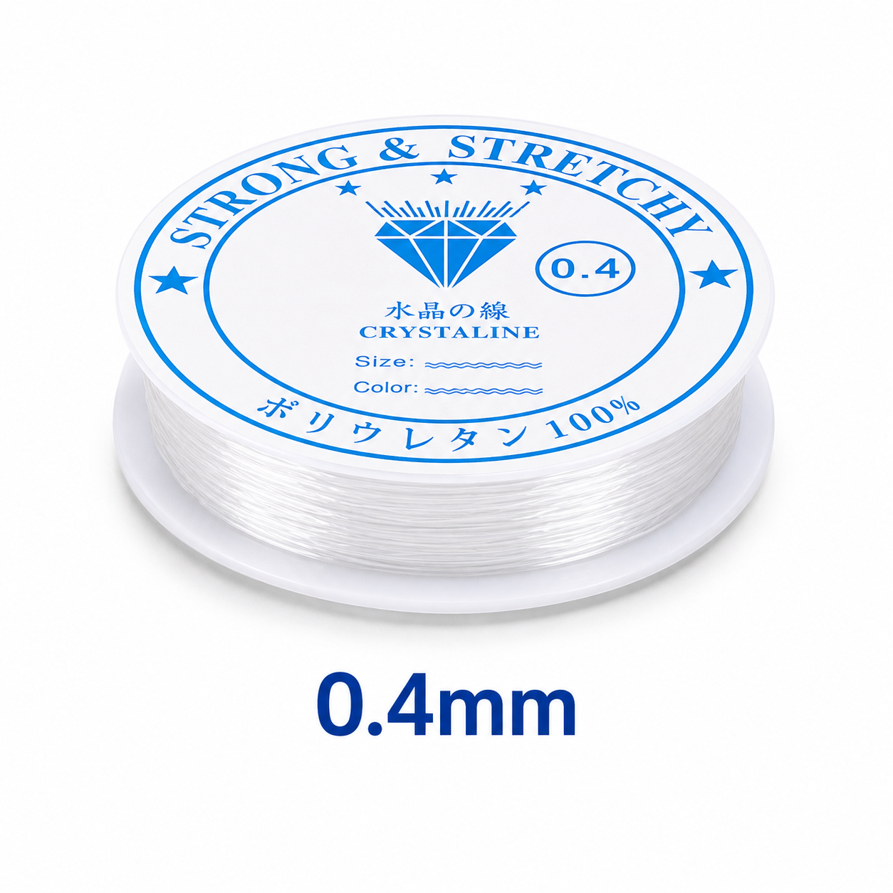 Clear elastic beading thread spool, 0.4mm crystal line nylon cord