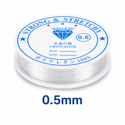 Clear elastic beading thread spool, 0.5mm crystal line nylon cord