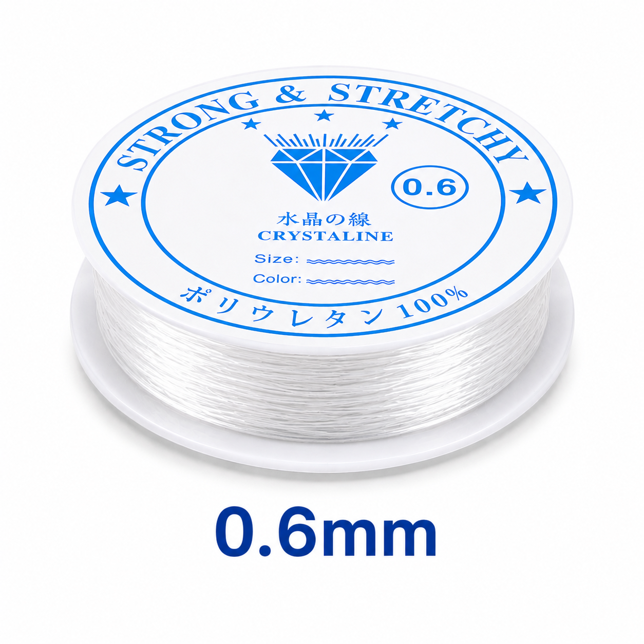 Clear elastic beading thread spool, 0.6mm crystal line nylon cord