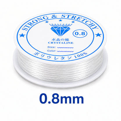Clear elastic beading thread spool, 0.8mm crystal line nylon cord