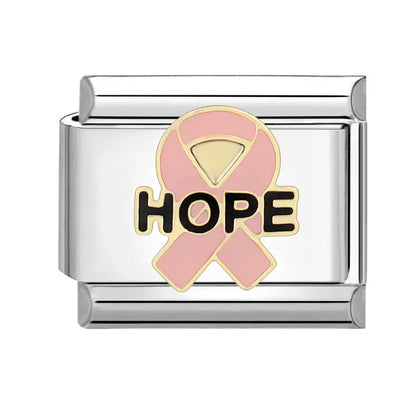 Hope Ribbon Italian Charm | 9mm | Fits All Modular Bracelets