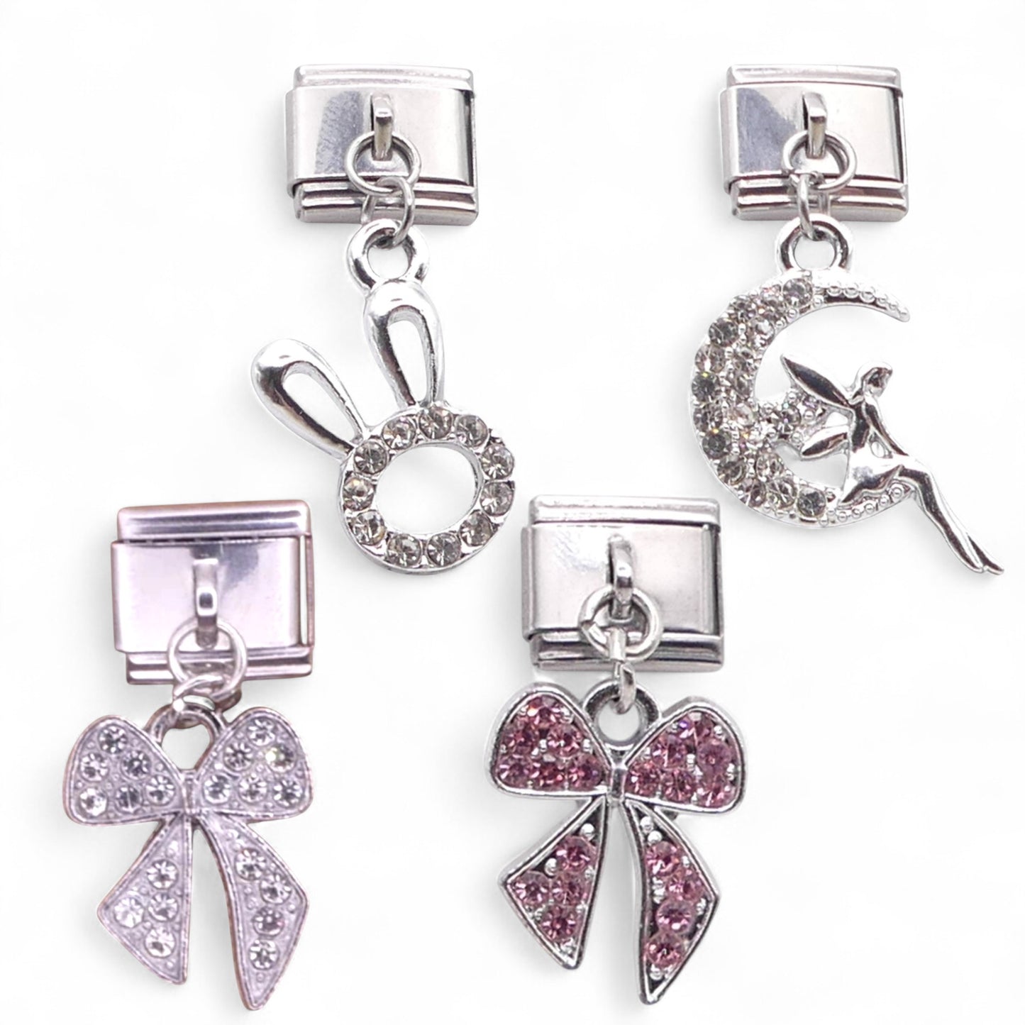 Fairy And Rabbit Crystal Dangle Charm