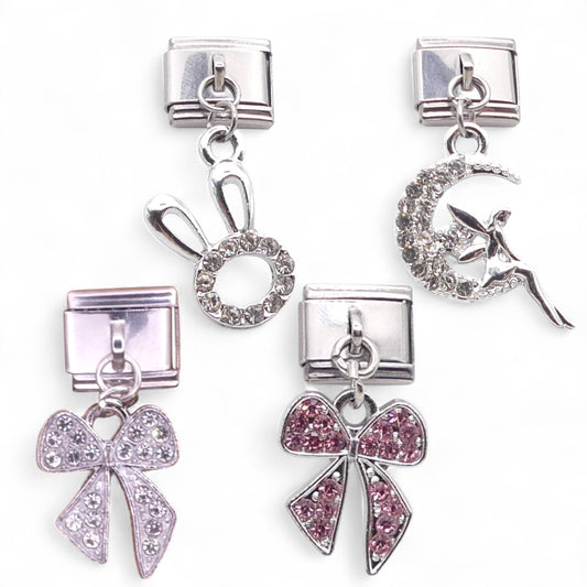 Fairy And Rabbit Crystal Dangle Charm