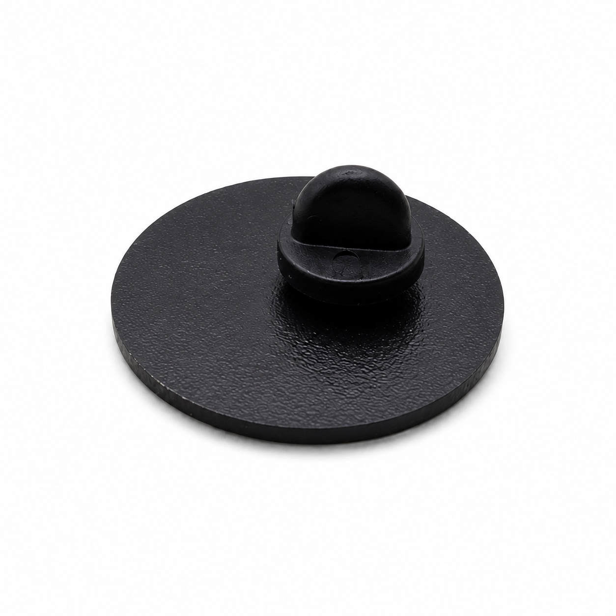 Black enamel pin back with locking clutch, round metal base