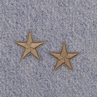 2 Grey STAR Patches Iron On Sew On Stars Patch Embroidered Applique Badges