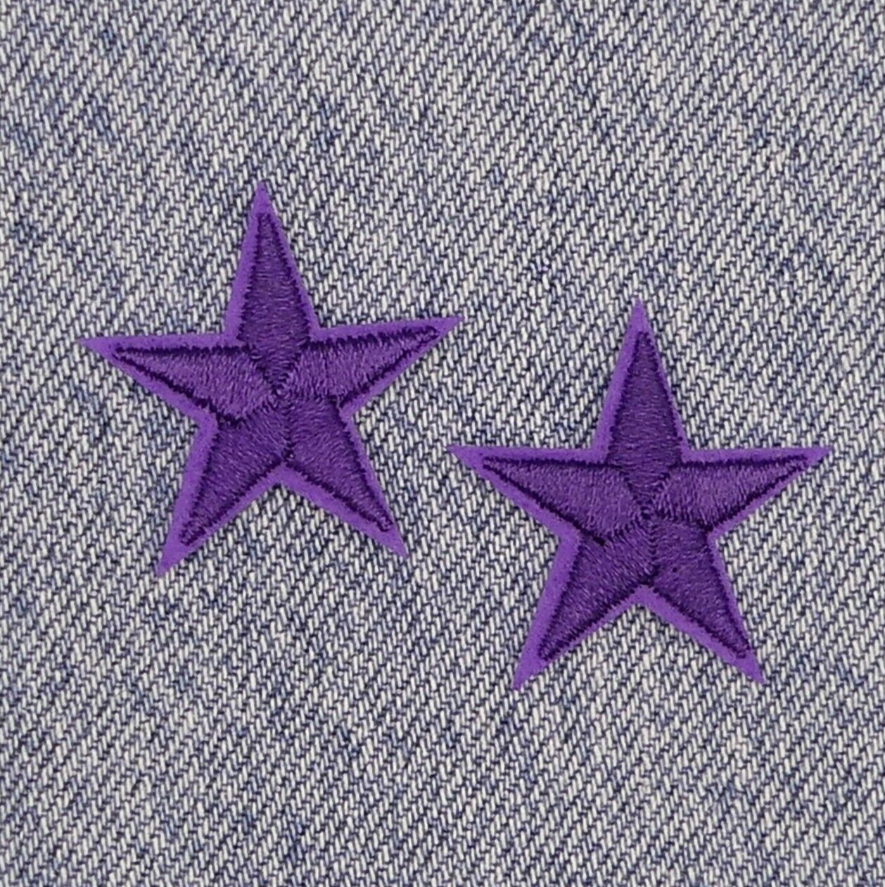 2 Purple STAR Patches Iron On Sew On Stars Patch Embroidered Applique Badges