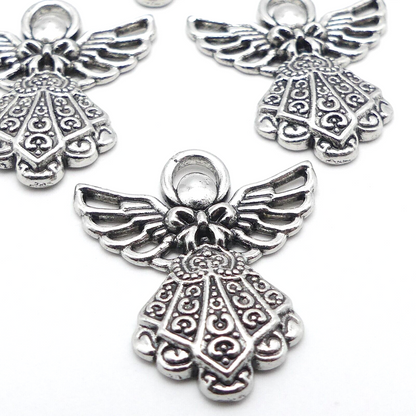 6 Tibetan Silver Tone Angel Charms Pendants